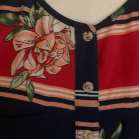 Anthropologie Fig and Flower long Tunic blouse floral size medium front pockets - Picture 16 of 16